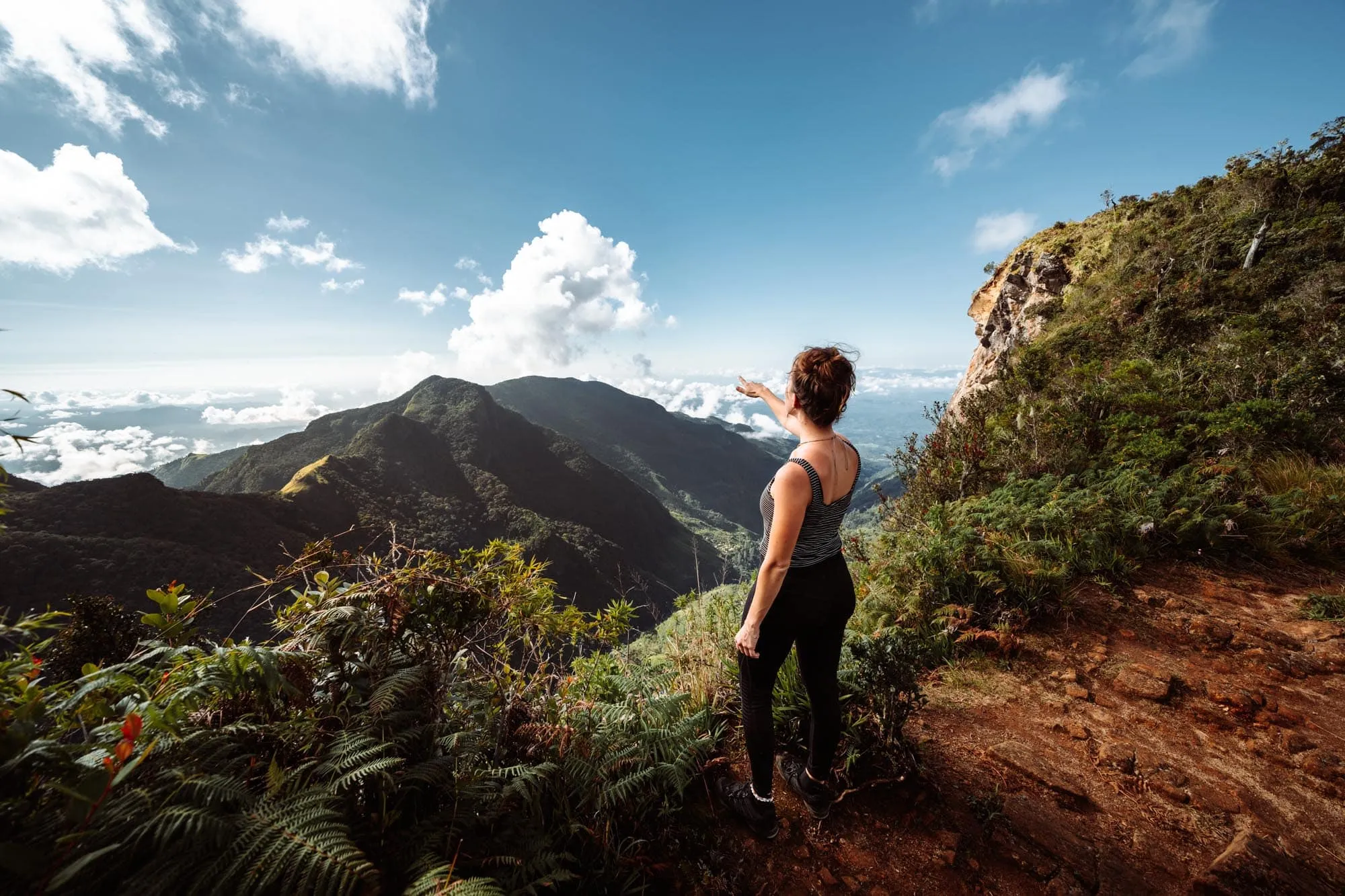 Scenic views of World's End cliff at Horton Plains, Sri Lanka